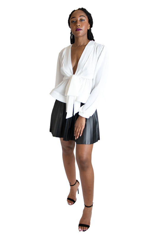 Whitley Deep V Peplum Blouse