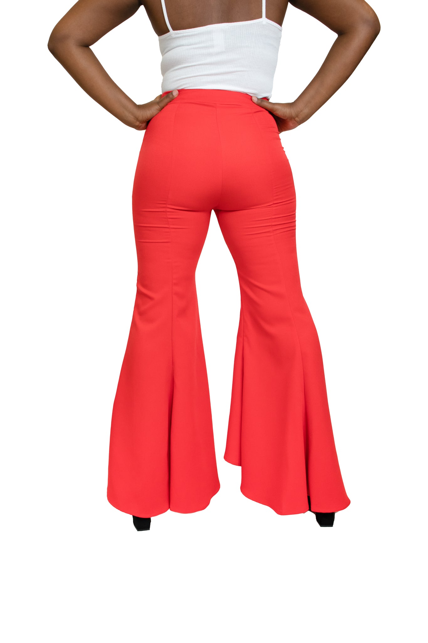 Crimson & Dreams High Low Flare Pants